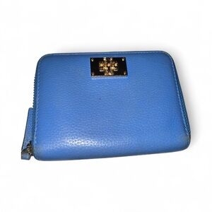 TORY BURCH EVE MINI CONTINENTAL PURSE - BLUEWOOD EUC